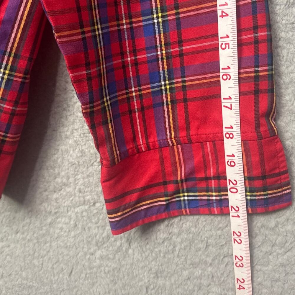Foxcroft Plus Size Button Up Blouse Red Plaid Wri… - image 5